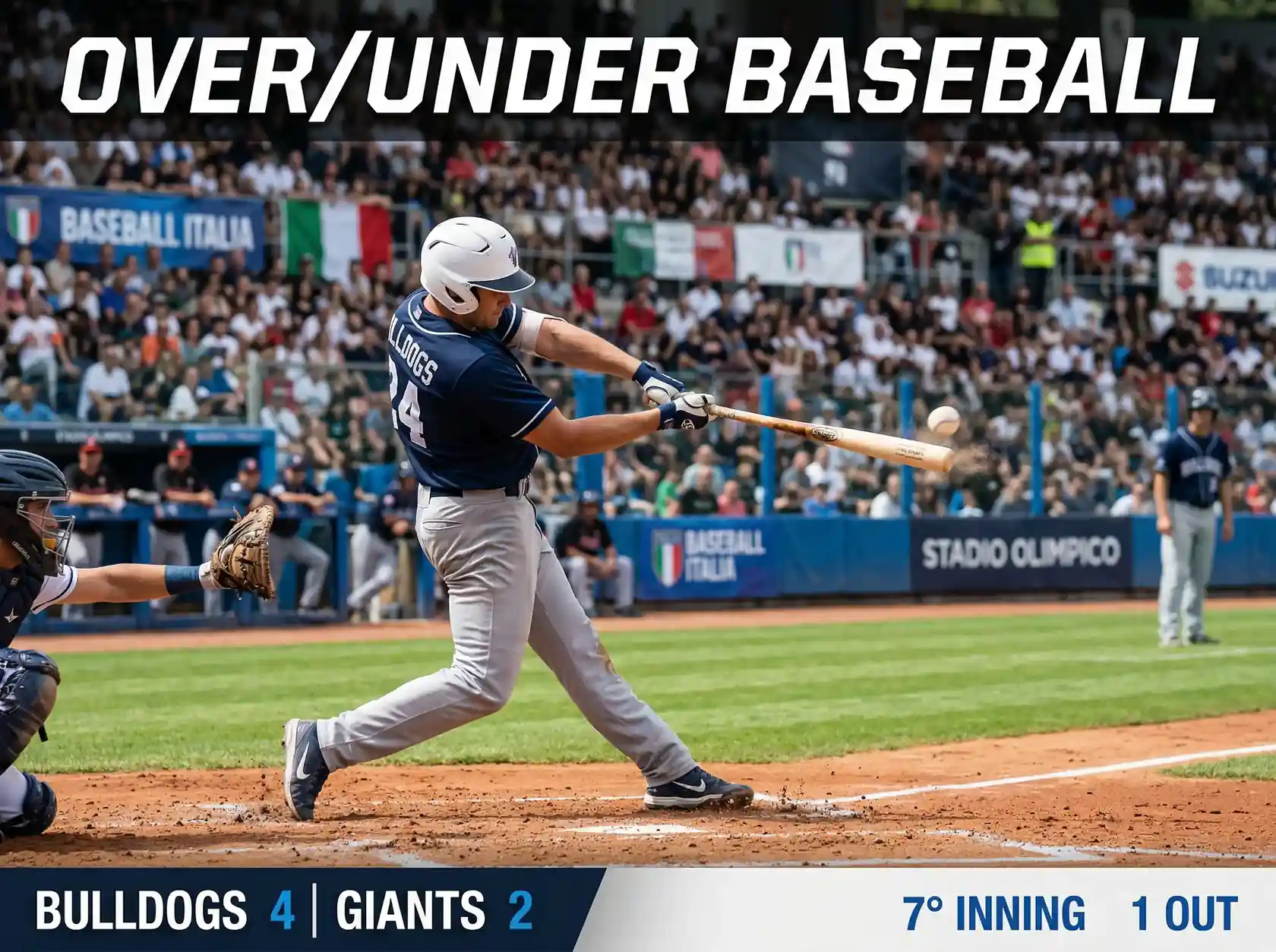 Battitore di baseball al piatto in uno stadio MLB durante una partita diurna